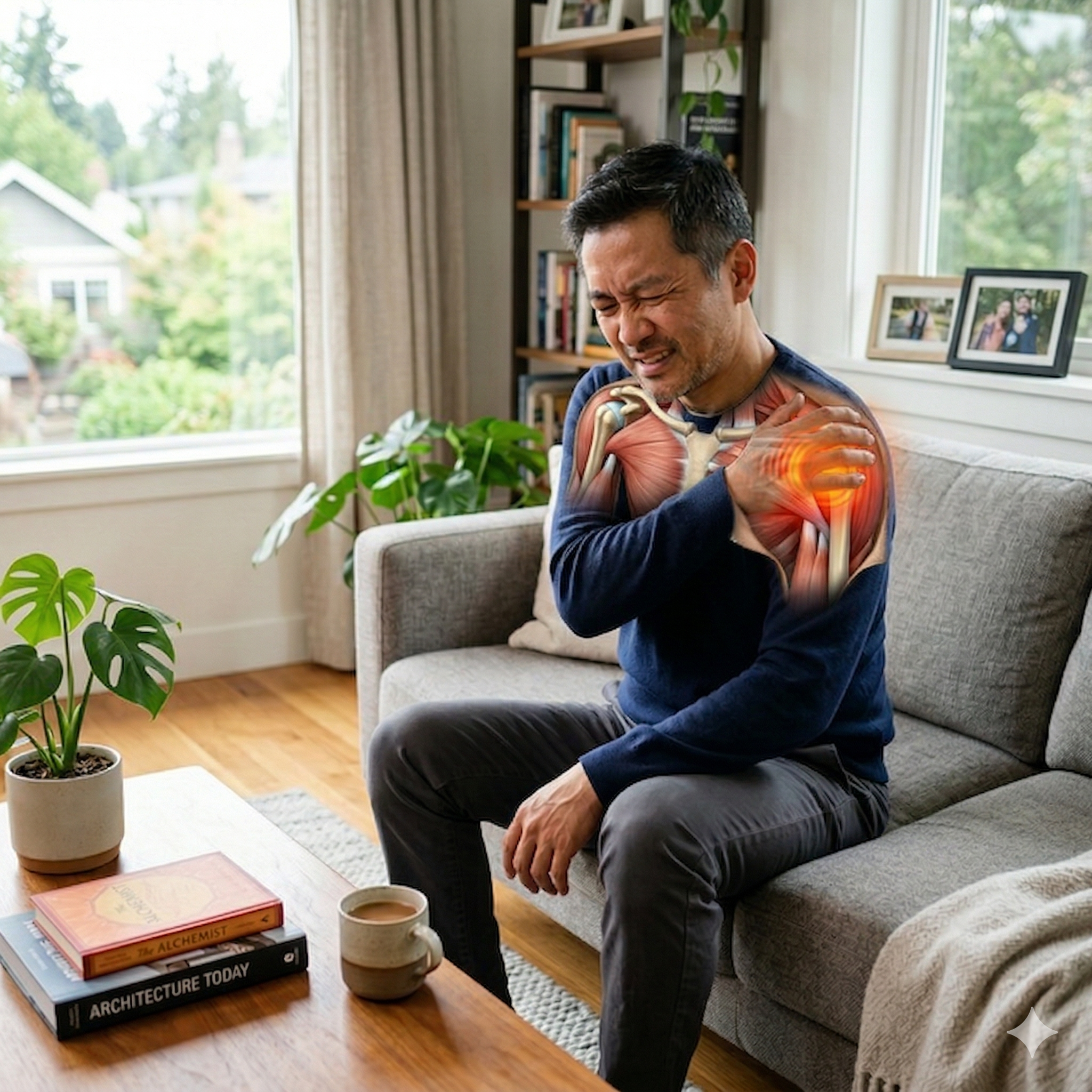 Person experiencing muscle discomfort on statin therapy